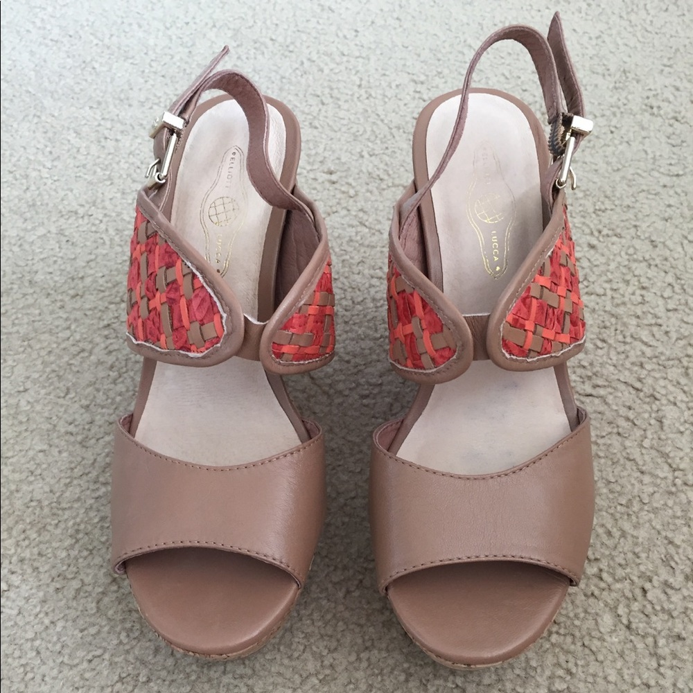 Nordstrom Elliott Lucca Coral Pink Wedge Heel - Picture 1 of 4